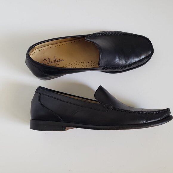Cole Haan Leather Moccasin Slip On Loafers Driving Dress Black Shoes main image 9